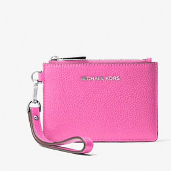Michael Kors Handbags - Michael Kors pebbled leather NWT Pink, Cerise Wristlet wallet, coin purse